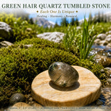 Grüner Haarquarz-getrommelter Stein