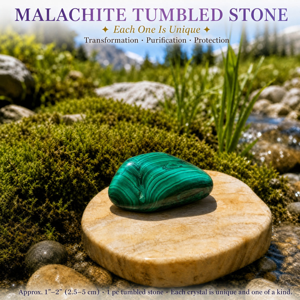 Pierre roulée malachite