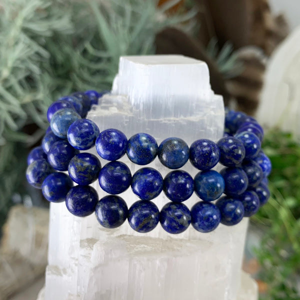 Mala Lapis Lazuli armband með flauelspoka