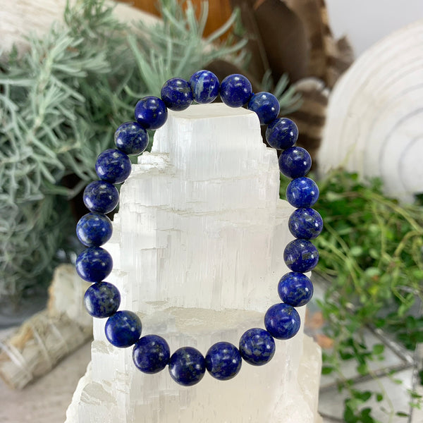 Mala Lapis Lazuli armband með flauelspoka