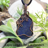 Lapis Lazuli Copper Wire Pendant Necklace