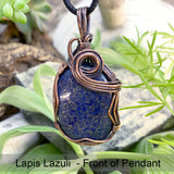 Collier pendentif en fil de cuivre Lapis Lazuli