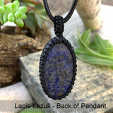 Lapis Lazuli Macramé Pendant Necklace