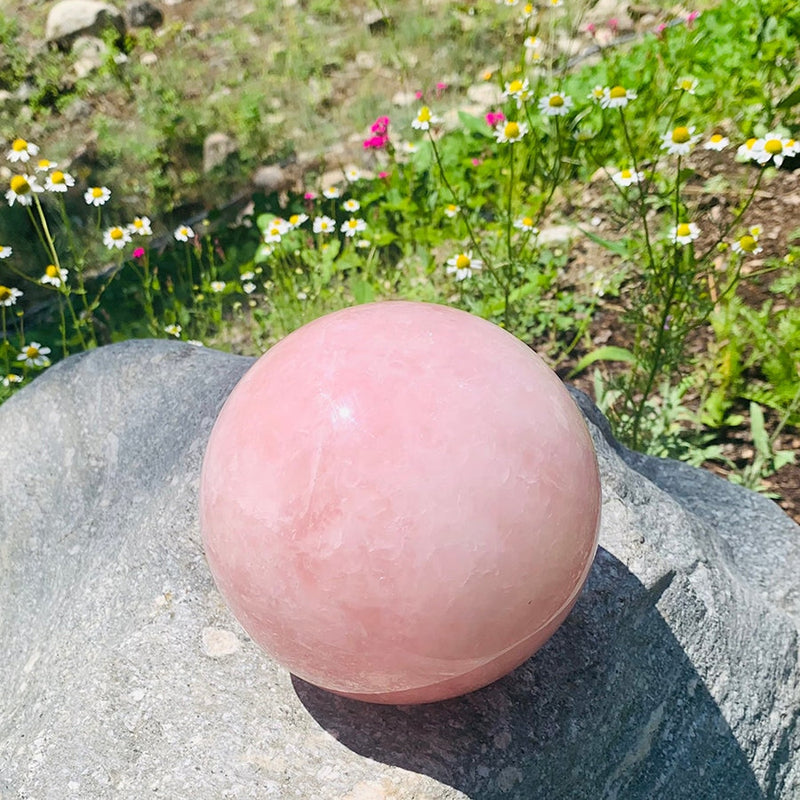 Large Rose Quartz Sphere - sphere