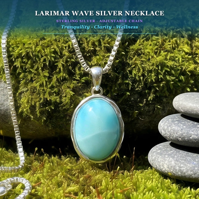 Larimar Wave Silver Necklace