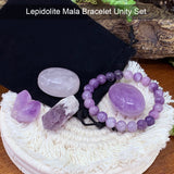 FREE GIVEAWAY!  Lepidolite Mala and Amethyst Pouch Set (Just Pay Cost of Shipping)