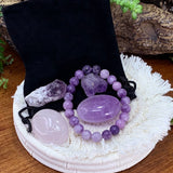 FREE GIVEAWAY!  Lepidolite Mala and Amethyst Pouch Set (Just Pay Cost of Shipping)