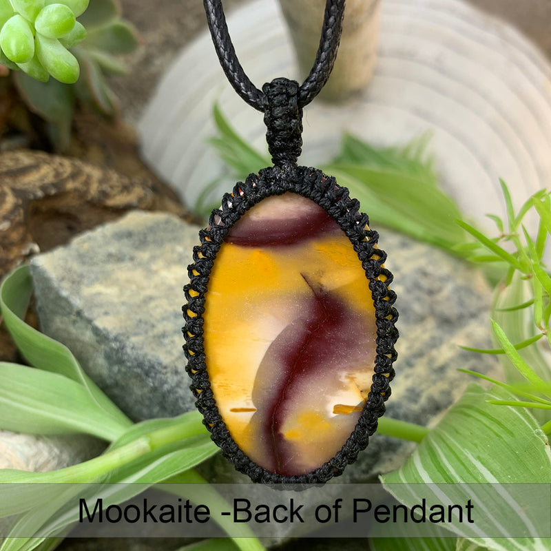 Mookaite Macramé Pendant Necklace