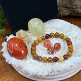 Golden Mookaite Mala Bracelet Empowerment Pouch Set