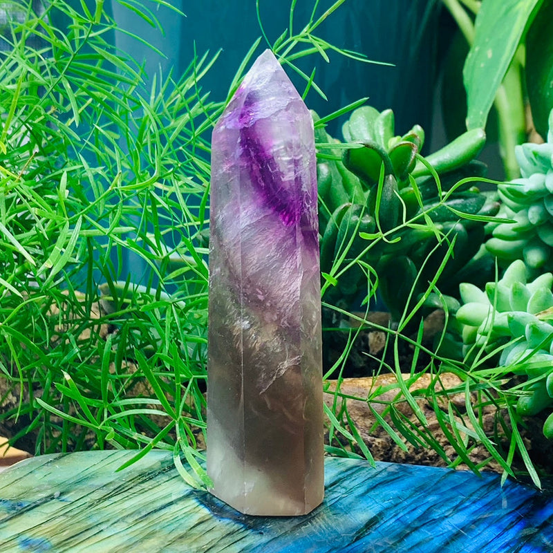 Multicolor Fluorite Point - wand