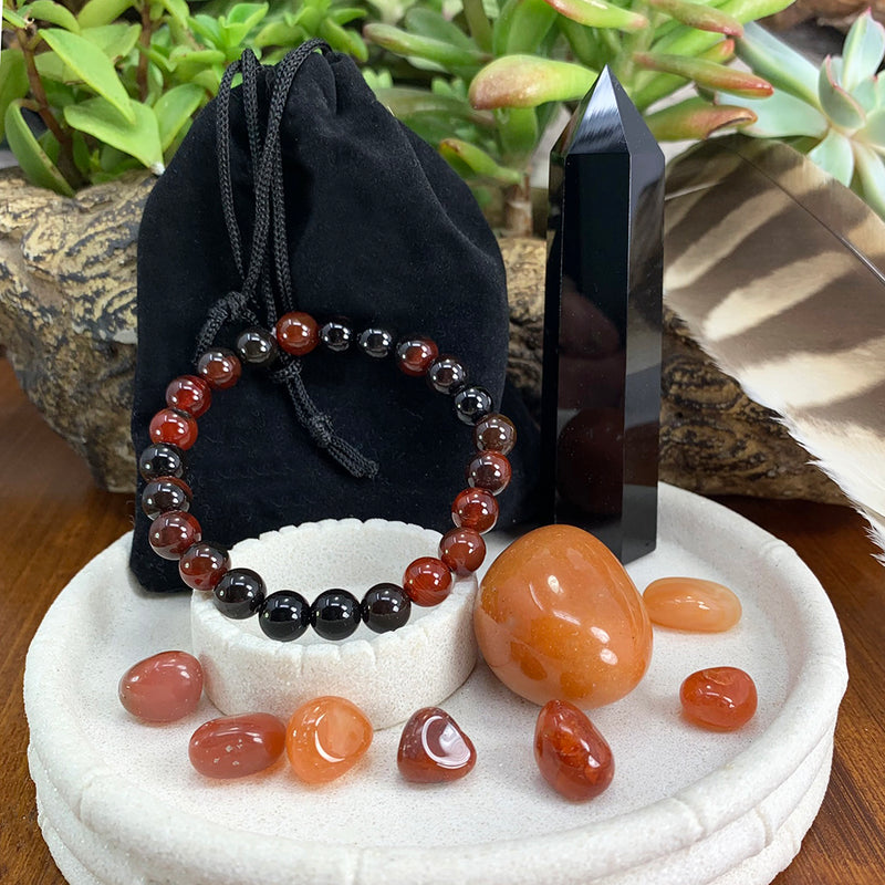 Bracelet Mala et ensemble de cristaux de mise à la terre 🙏