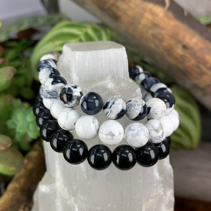 Beskyttelse og indsigt 3-PC Crystal Mala armbåndssæt