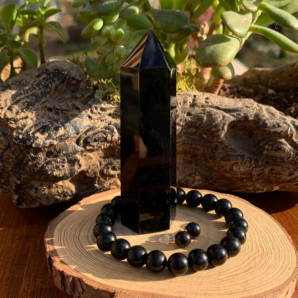 Bracelet Mala Labradorite Avec Pochette En Velours