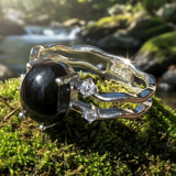 Z ARRON DESIGN Serenity Mondstein Kupferdraht-Anhänger-Halskette