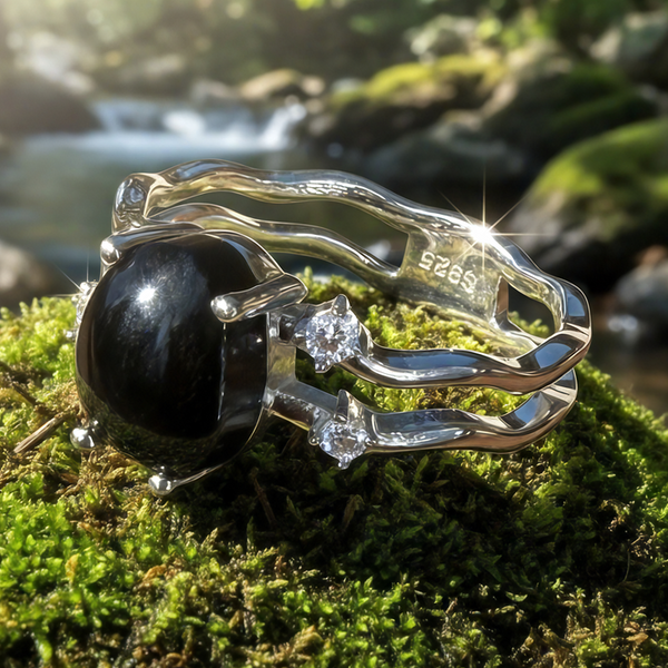 Z ARRON DESIGN Serenity Mondstein Kupferdraht-Anhänger-Halskette