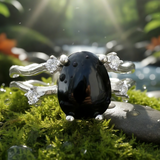 Z ARRON DESIGN Serenity Mondstein Kupferdraht-Anhänger-Halskette