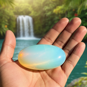 Opalite Peace Bear & Palmstone Set