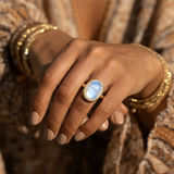 Z ARRON DESIGN Serenity Mondstein Kupferdraht-Anhänger-Halskette