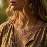 Z ARRON DESIGN Serenity Moonstone kobbertråd vedhæng halskæde