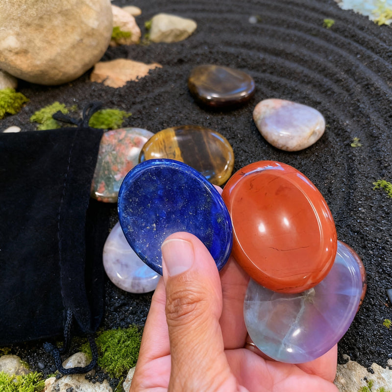 Don't Worry Stones Chakra Set + Sac Velours