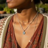 Z ARRON DESIGN Serenity Moonstone kobbertråd vedhæng halskæde