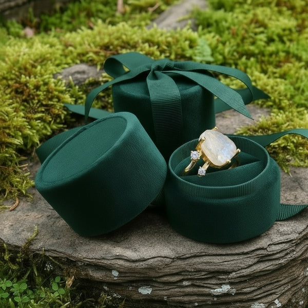 Z ARRON DESIGN Serenity Mondstein Kupferdraht-Anhänger-Halskette