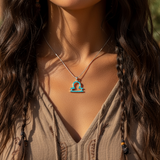 Z ARRON DESIGN Serenity Moonstone kobbertråd vedhæng halskæde