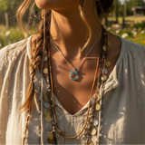 Z ARRON DESIGN Serenity Moonstone kobbertråd vedhæng halskæde