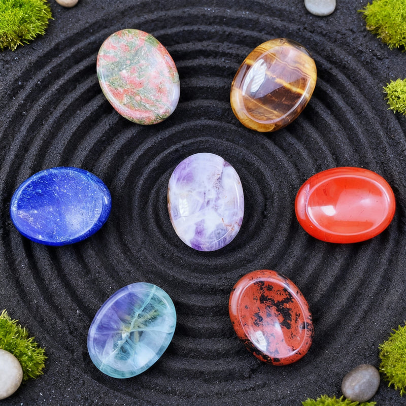 Don't Worry Stones Chakra Set + Sac Velours
