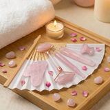 5 PC Rose Quartz Massage Beauty Set - Ultimate Self-Care Collection
