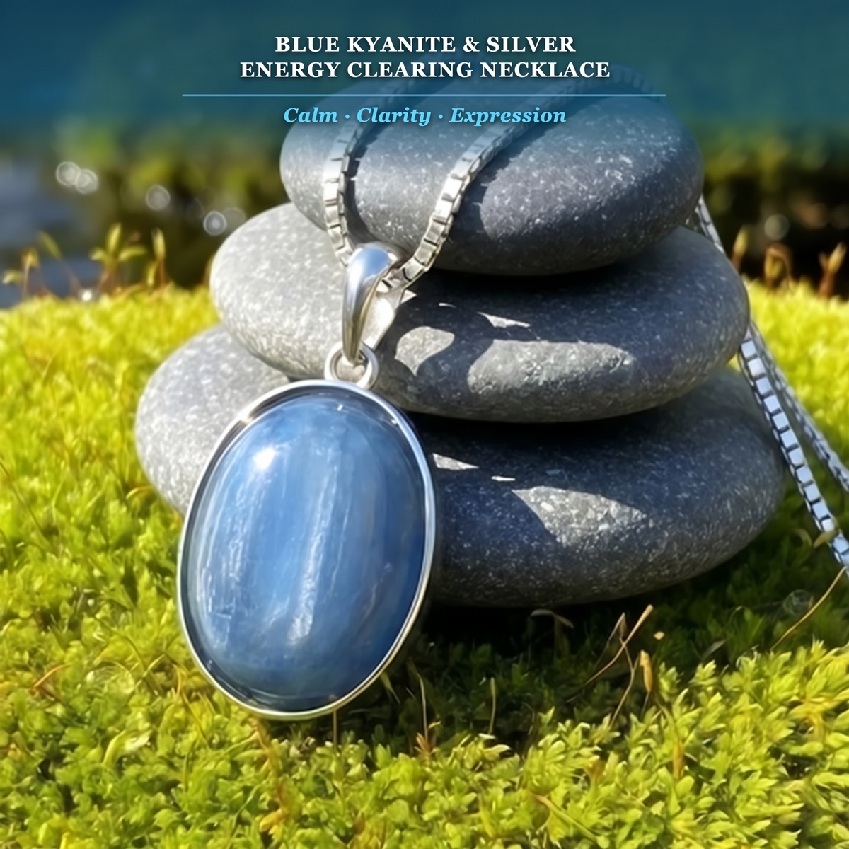Z ARRON DESIGN Collier avec pendentif en fil de cuivre et pierre de lune Serenity