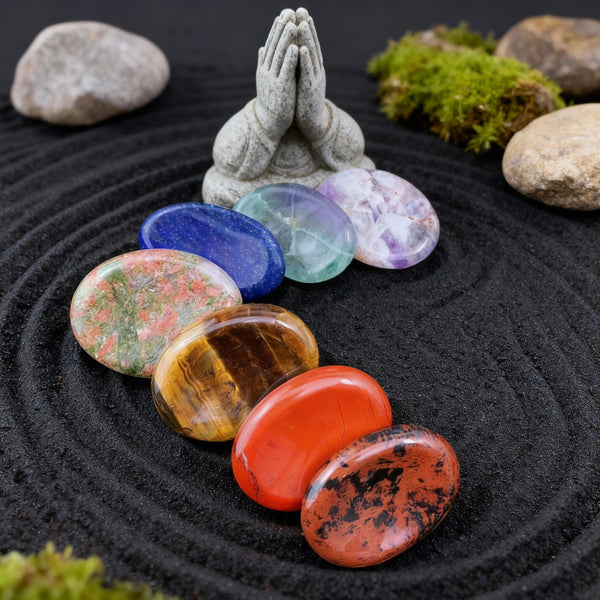 Don't Worry Stones Chakra Set + Sac Velours