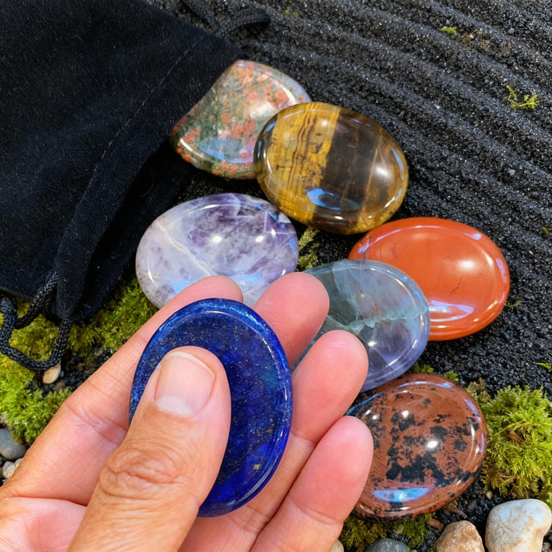 Don't Worry Stones Chakra Set + Sac Velours