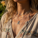 Z ARRON DESIGN Serenity Moonstone kobbertråd vedhæng halskæde