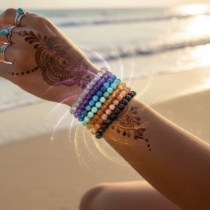 Ensemble de 7 bracelets de perles Mala Chakra (un bracelet pour chaque chakra)