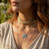 Z ARRON DESIGN Serenity Moonstone kobbertråd vedhæng halskæde