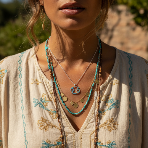 Z ARRON DESIGN Serenity Moonstone kobbertråd vedhæng halskæde