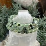 Bracelet Mala Prehnite Avec Pochette En Velours