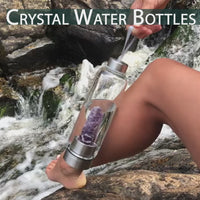 Bouteille d'eau en cristal + étui de transport