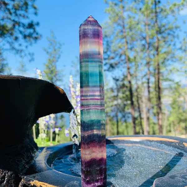 Rainbow Fluorite Wand - wand