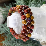 Bracelet Mala Red Earth Mookaite Jasper avec pochette en velours