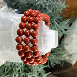 Pulsera Mala De Jaspe Rojo Con Bolsita De Terciopelo