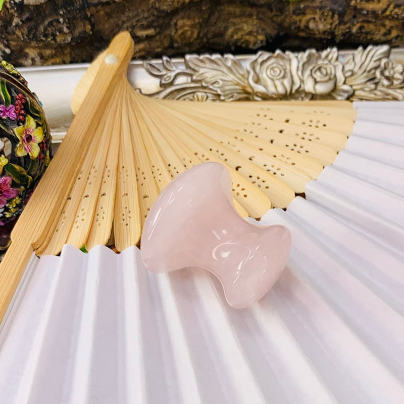 Rose Quartz Mushroom-Shaped Facial Massage Tool