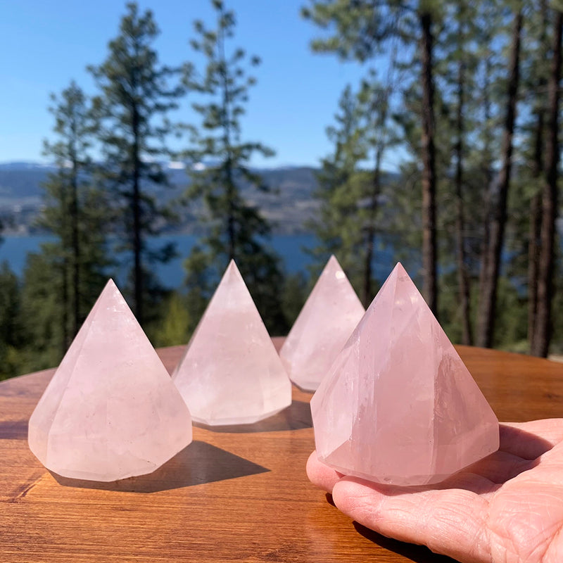 Rose Quartz Diamond Cut Crystal