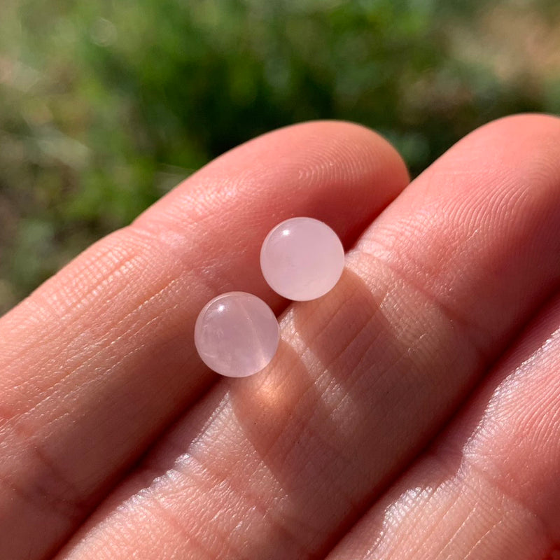 Earrings - Rose Quartz Studs