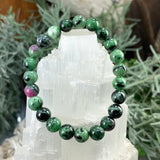 Bracelet Mala Ruby Zoisite Avec Pochette En Velours