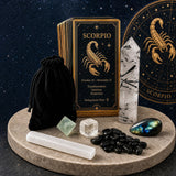 ♏ Sporðdreki - 23. október - 21. nóvember - Zodiac Crystal Fusion Sett með poka