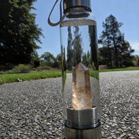 Bouteille d'eau en cristal + étui de transport