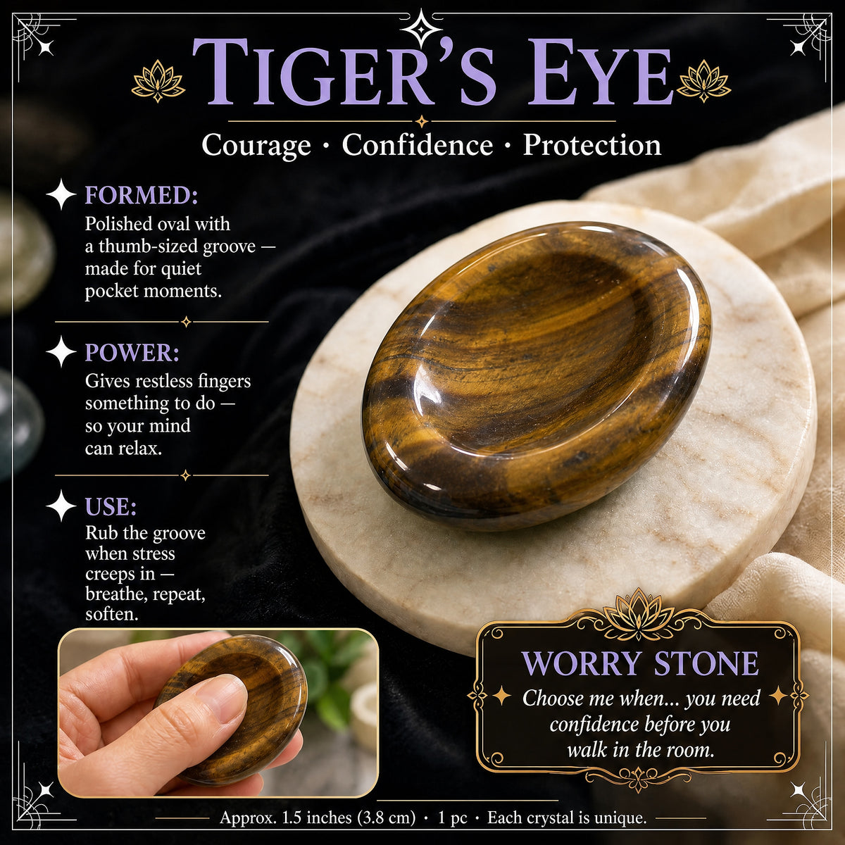 Tiger's Eye Worry Stone