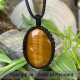 Tiger's Eye Macramé Pendant Necklace